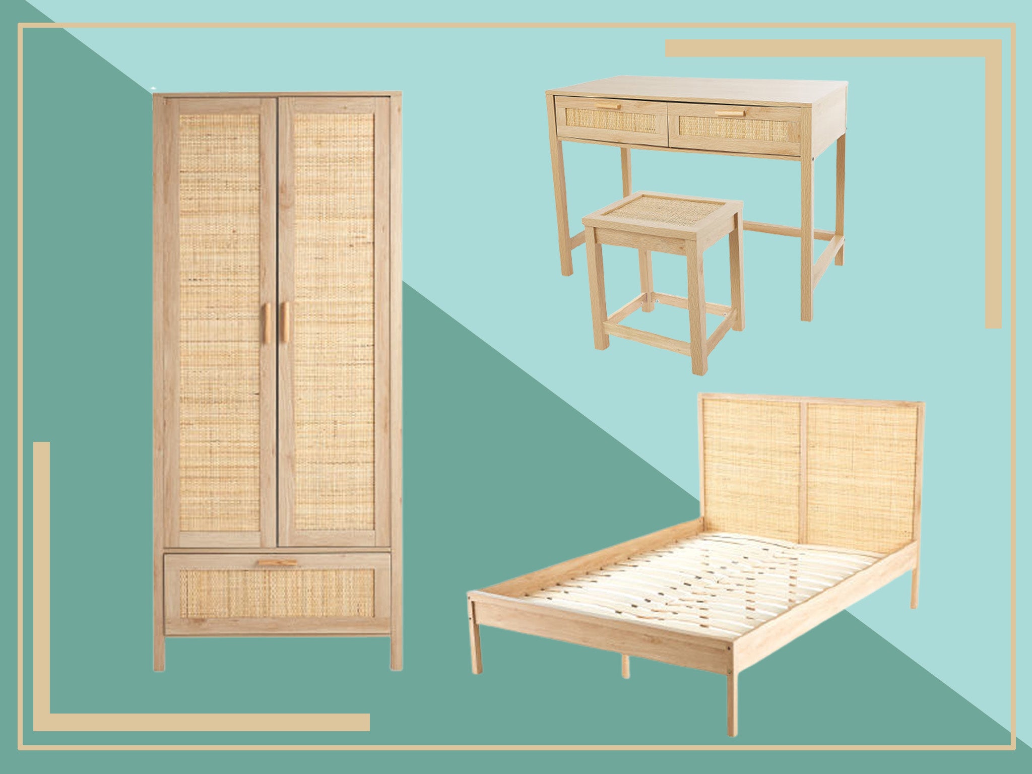 Aldi rattan top bedside table